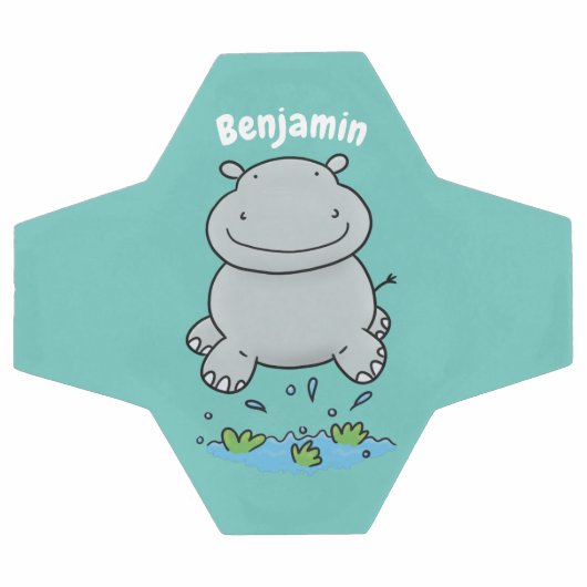 Illustration de saut en hippo mignon (Plat)