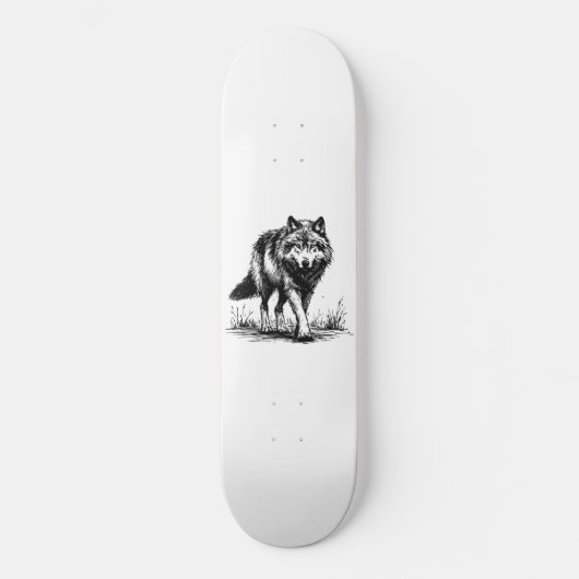 Illustration de skateboard Loup en marche (Recto)