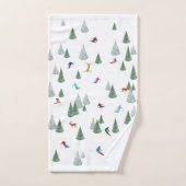 Illustration de skieurs en ski de descente (Serviette à main)