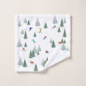 Illustration de skieurs en ski de descente (Gant de toilette)