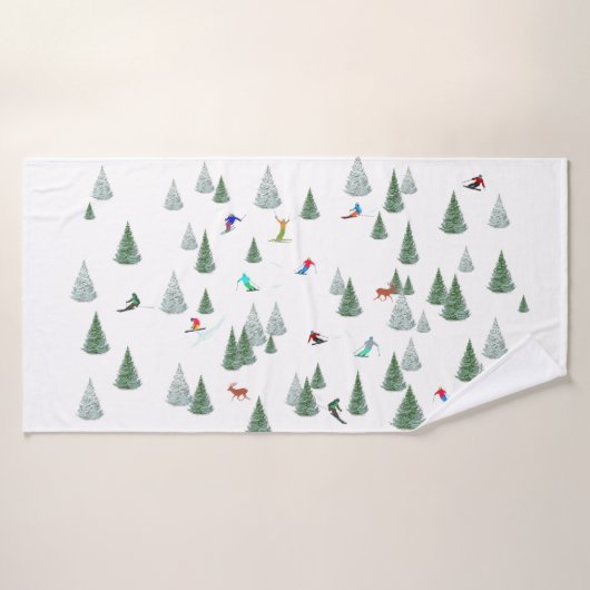 Illustration de skieurs en ski de descente (Serviette de bain)