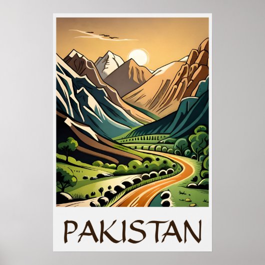 Illustration de style Vintage unique Poster Pakist (Devant)