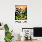 Illustration de style Vintage unique Poster Pakist (Bureau à domicile)