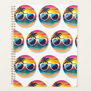 Illustration de Sunset Beach avec lunettes de sole