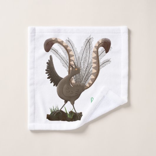 Illustration de superbe et superbe lyrebird (Gant de toilette)