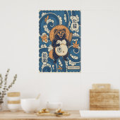 Illustration de Tanuki Impression d'art graphique  (Cuisine)