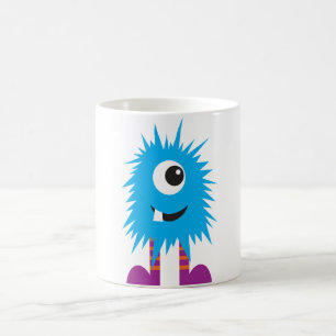 Illustration de tasse à café avec un monstre migno