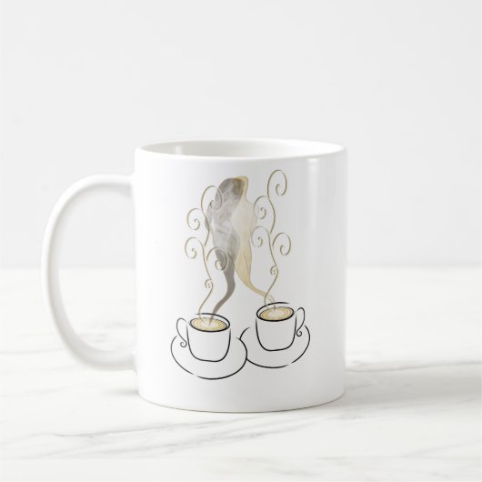 Illustration de tasses de café Amour | Café romant (Gauche)