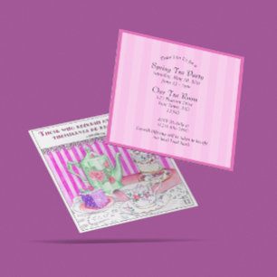 Illustration de Tea Party avec invitation des Écri