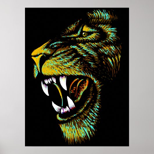 Illustration de tête de lion artistique - Poster d (Devant)