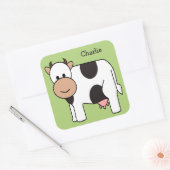 Illustration de vache nom personnalisé autocollant (Enveloppe)
