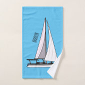 Illustration de voilier (Serviette à main)