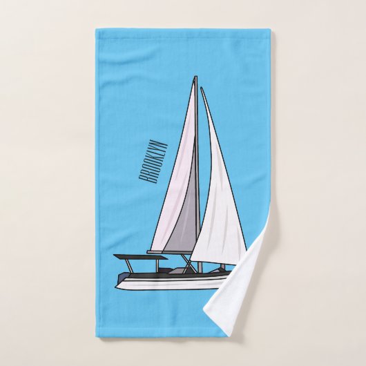 Illustration de voilier (Serviette à main)