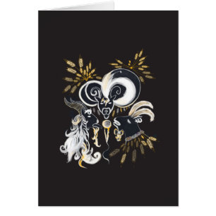 Illustration d'encre de chèvre noire et blanche