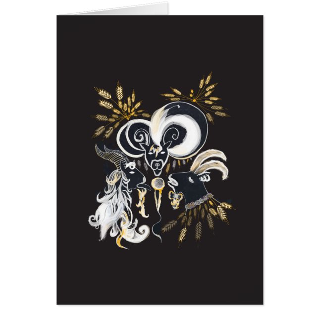 Illustration d'encre de chèvre noire et blanche (Devant)