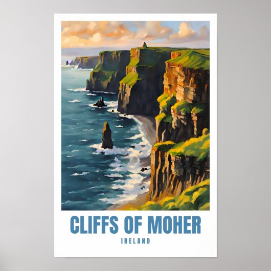 Illustration des falaises de Moher Affiche de voya (Devant)