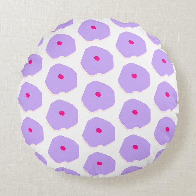 Illustration des fleurs lilas modernes Coussin ron (Devant)