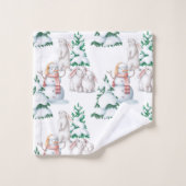 Illustration des lapins de neige de Noël (Gant de toilette)