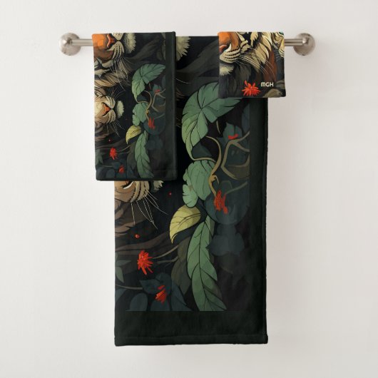 Illustration des tigres monogrammes personnalisés (En situation)