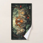 Illustration des tigres monogrammes personnalisés (Serviette à main)