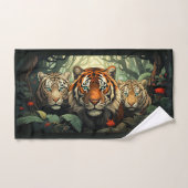 Illustration des tigres monogrammes personnalisés (Serviette à main)