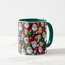 Illustration Dessin de Noël Père Noël Tile Mug