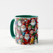 Illustration Dessin de Noël Père Noël Tile Mug (Devant gauche)