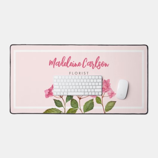 Illustration d'hydrangeas roses en aquarelle (Clavier et souris)