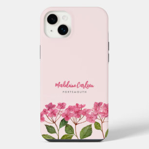 Illustration d'hydrangeas roses en aquarelle