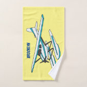 Illustration d'hydravion bleu blanc (Serviette à main)