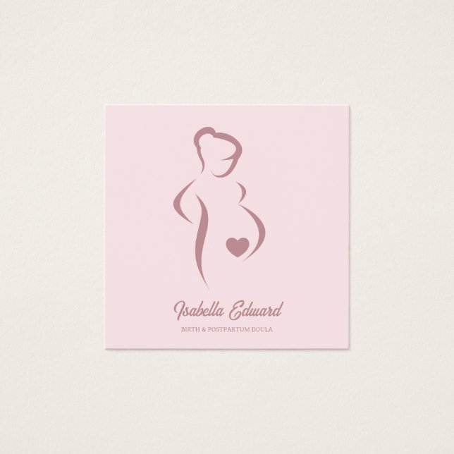 Illustration d'identité de doula de maternité rose (Devant)