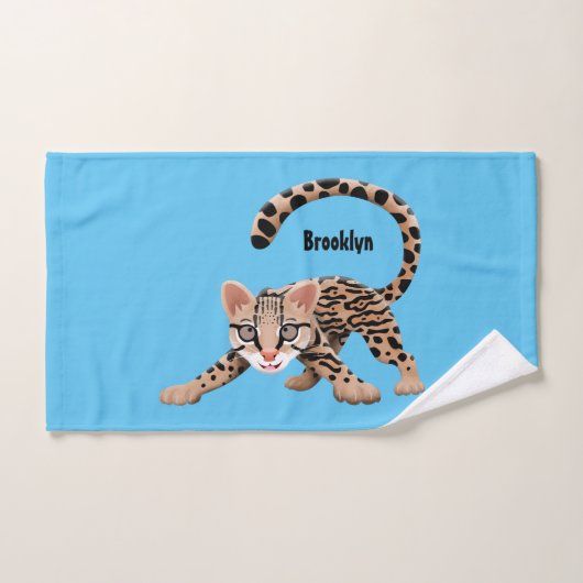 Illustration d'ocelot mignon (Serviette à main)