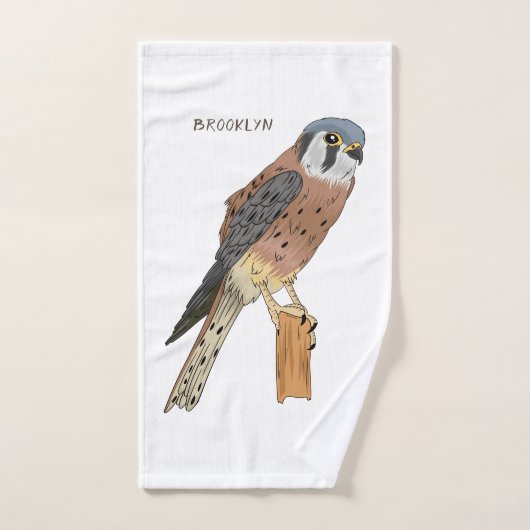 Illustration d'oiseau américain Kestrel (Serviette à main)
