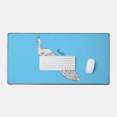 Illustration d'oiseau de paon blanc (Clavier et souris)