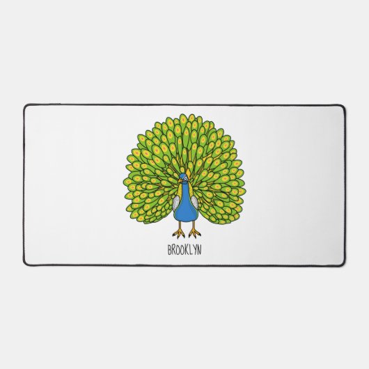 Illustration d'oiseau de paon brillant (Recto)