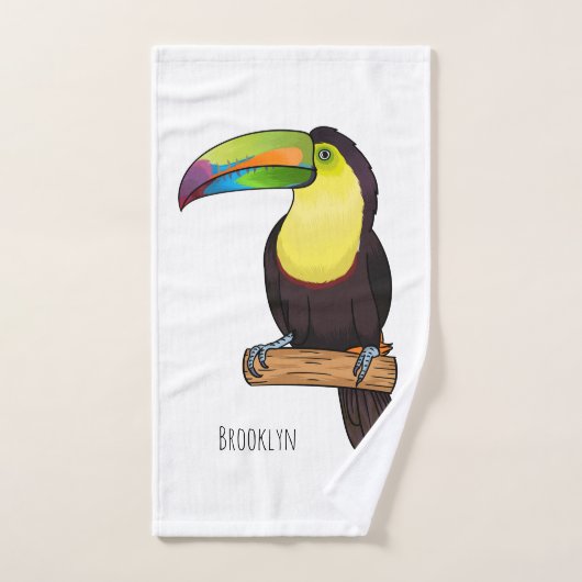 Illustration d'oiseau toucain à bec de Keel (Serviette à main)
