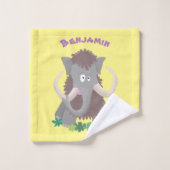 Illustration drôle de mammouth laineux (Gant de toilette)