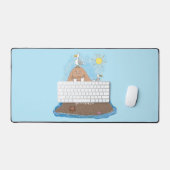 Illustration drôle de morse joyeux (Clavier et souris)