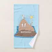 Illustration drôle de morse joyeux (Serviette à main)