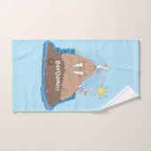 Illustration drôle de morse joyeux (Serviette à main)