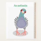 Illustration drôle de pigeon curieux (Dos)