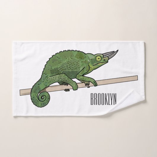 Illustration du caméléon de Jackson (Serviette à main)
