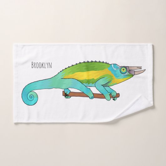 Illustration du caméléon de Jackson (Serviette à main)