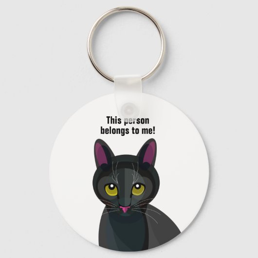 Illustration du chat noir sur le porte-clés (Recto)