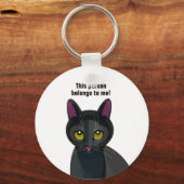 Illustration du chat noir sur le porte-clés (Recto)