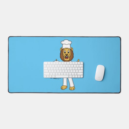 Illustration du chef mignon lion (Clavier et souris)