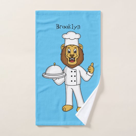 Illustration du chef mignon lion (Serviette à main)