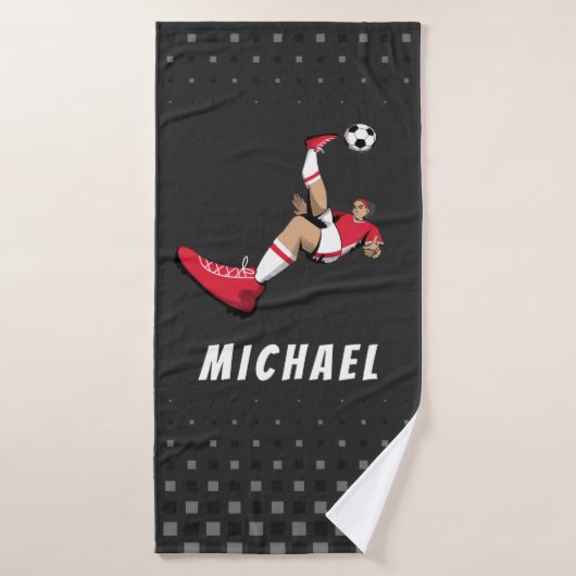 Illustration du coup de pied du joueur de football (Serviette de bain)
