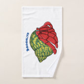 Illustration du crabe mignon (Serviette à main)