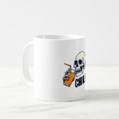 Illustration du crâne noir et orange Chiill Mug (Devant gauche)